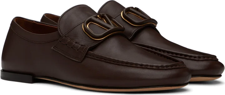 Valentino Garavani Brown VLogo Signature Loafers - Image 4