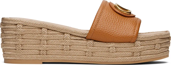 Valentino Garavani Brown VLogo Signature Slide Espadrillas Sandals