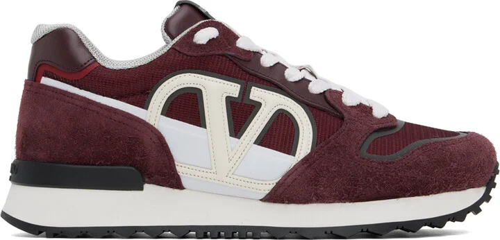 Valentino Garavani Burgundy VLogo Pace Sneakers