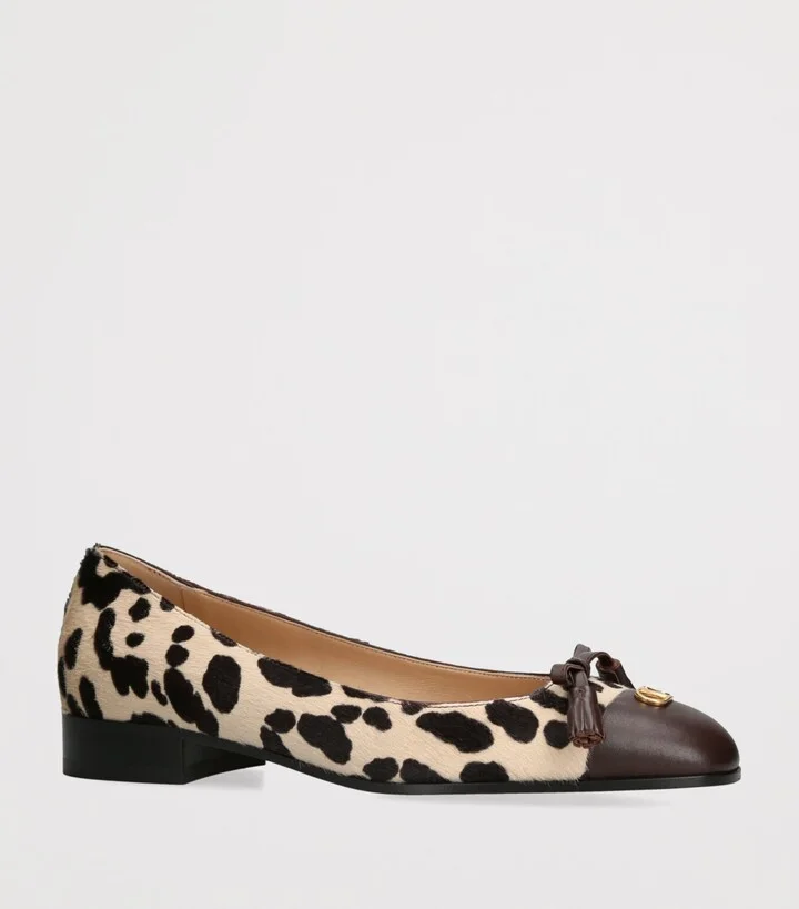 Valentino Garavani Calf Hair Leopard Ballet Flats - Image 3