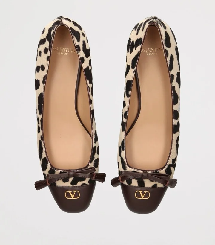 Valentino Garavani Calf Hair Leopard Ballet Flats - Image 4