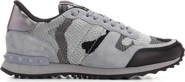 Valentino Garavani Camouflage Pattern Lace-Up Sneakers
