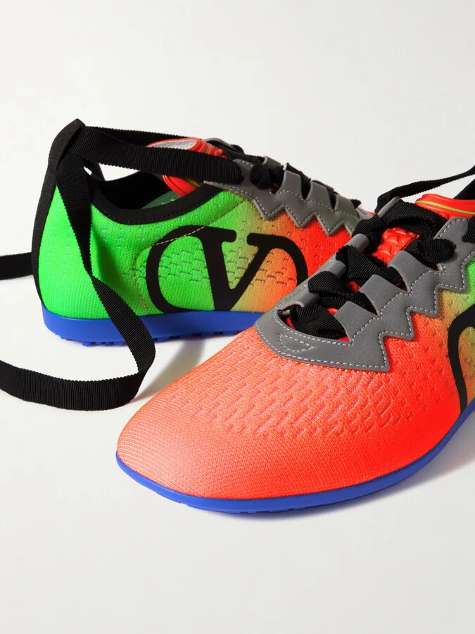Valentino Garavani - Chromathon Printed Perforated Leather Sneakers - Multi - Image 4