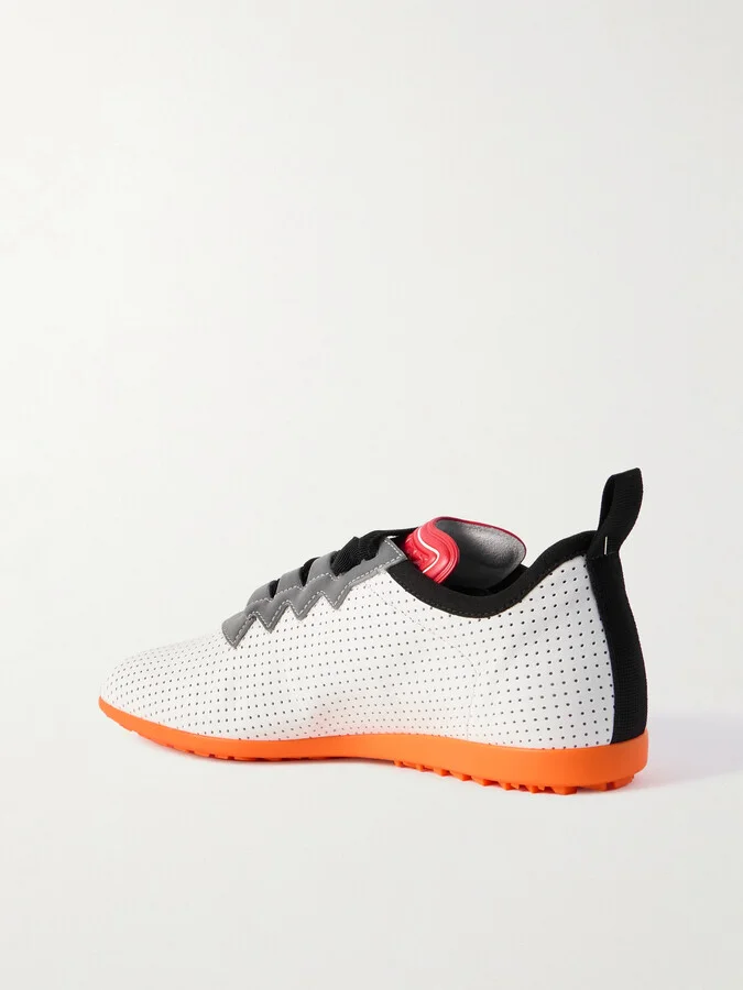 Valentino Garavani - Chromathon Printed Perforated Leather Sneakers - White - Image 3