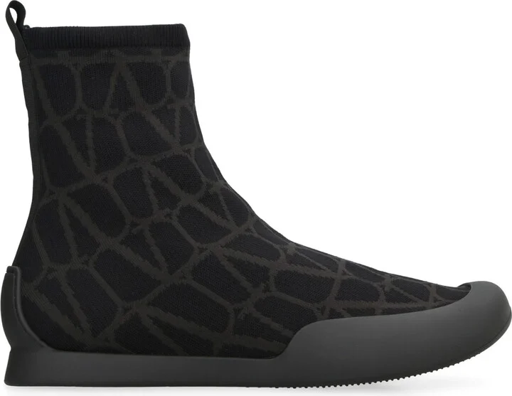 Valentino Garavani Cityshore High-Top Fabric Sneakers - Image 2