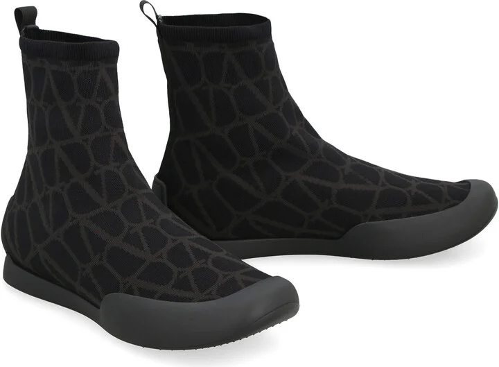 Valentino Garavani Cityshore High-Top Fabric Sneakers - Image 3