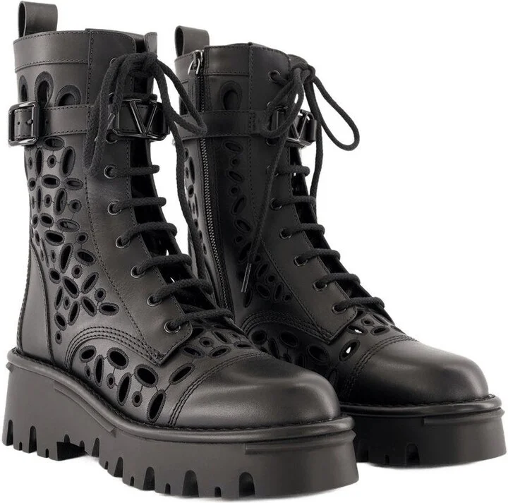 Valentino Garavani Combat Lace-Up Boots - Image 2