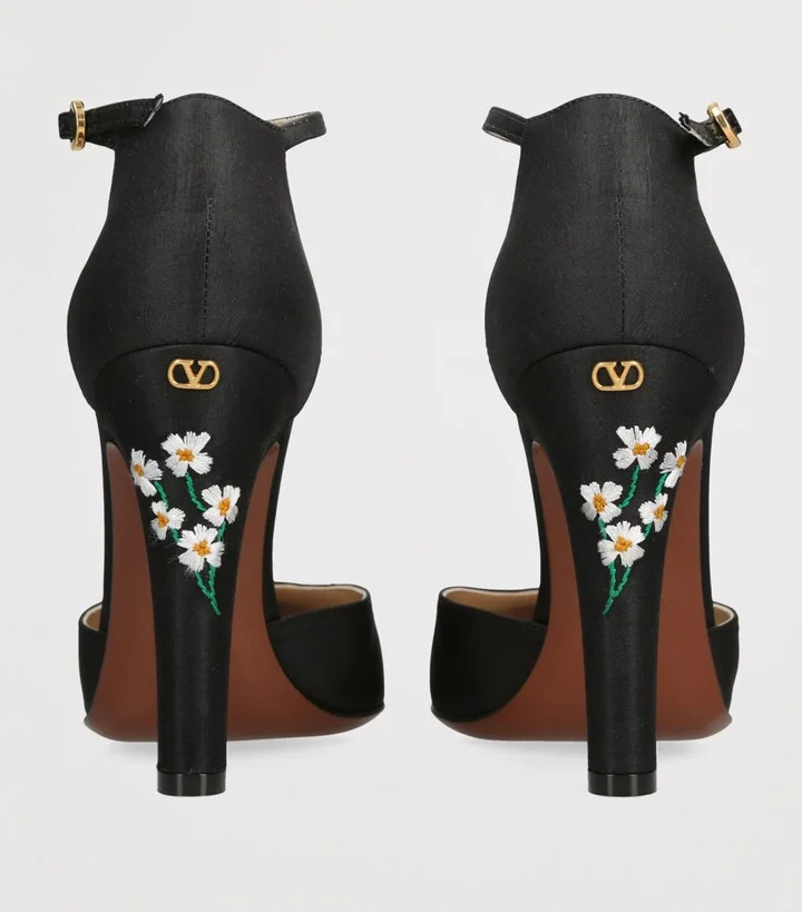 Valentino Garavani Embroidered Hi Dolly Heeled Pumps 100 - Image 2
