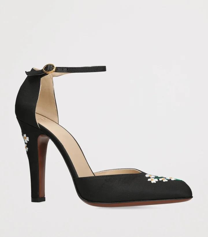 Valentino Garavani Embroidered Hi Dolly Heeled Pumps 100 - Image 3