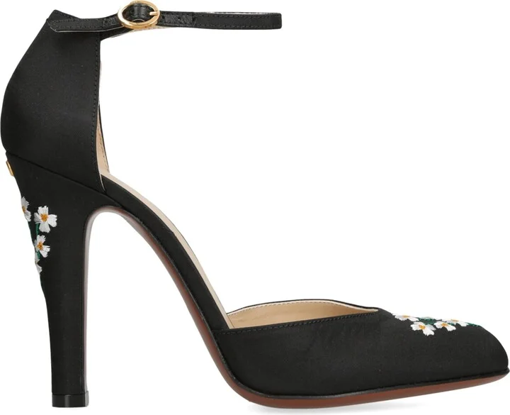 Valentino Garavani Embroidered Hi Dolly Heeled Pumps 100