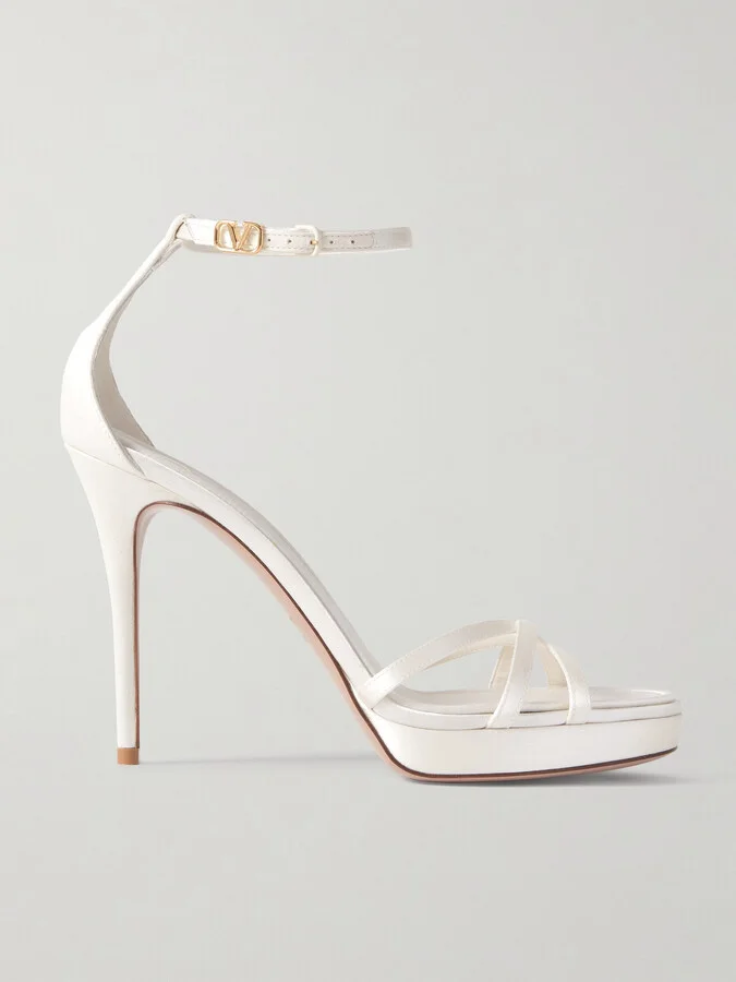 Valentino Garavani - Eveninglam 100 Satin Platform Sandals - Ivory