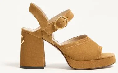Valentino Garavani Fawcette Platform Crust Leather Sandal 100Mm