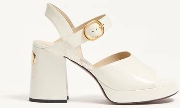 Valentino Garavani Fawcette Platform Sandal In Polished Calfskin 100Mm