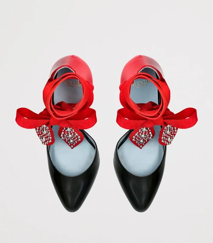 Valentino Garavani FolieFoliage Dorsay Heeled Sandals 85 - Image 4
