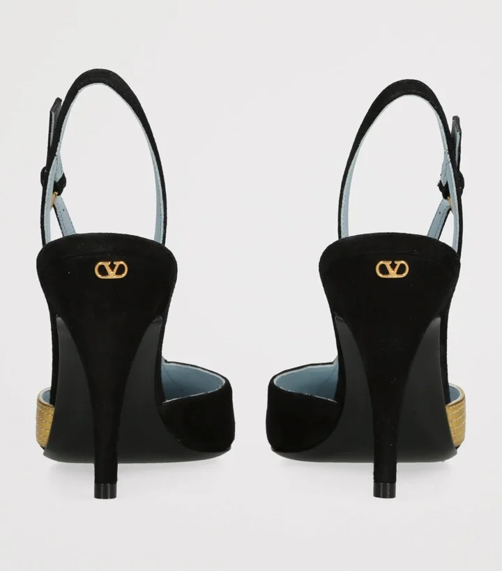 Valentino Garavani FolieFoliage Slingback Heeled Sandals 85 - Image 2