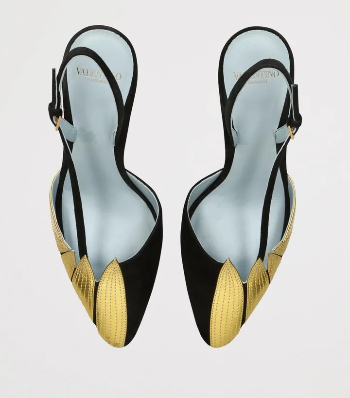 Valentino Garavani FolieFoliage Slingback Heeled Sandals 85 - Image 4