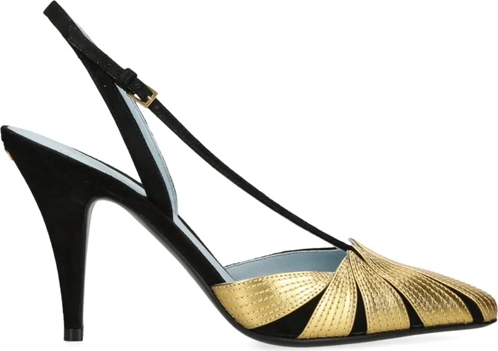 Valentino Garavani FolieFoliage Slingback Heeled Sandals 85