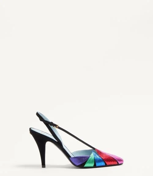 Valentino Garavani Foliefoliage Suede Slingback Pump 90Mm