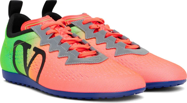 Valentino Garavani Green & Orange Chromathon Sneakers - Image 4