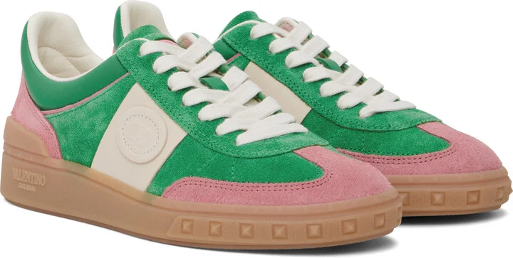 Valentino Garavani Green & Pink Upvillage Crosta Sneakers - Image 4