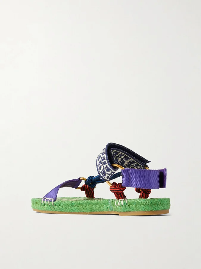 Valentino Garavani - Grosgrain, Cord And Jacquard Espadrille Sandals - Multi - Image 3