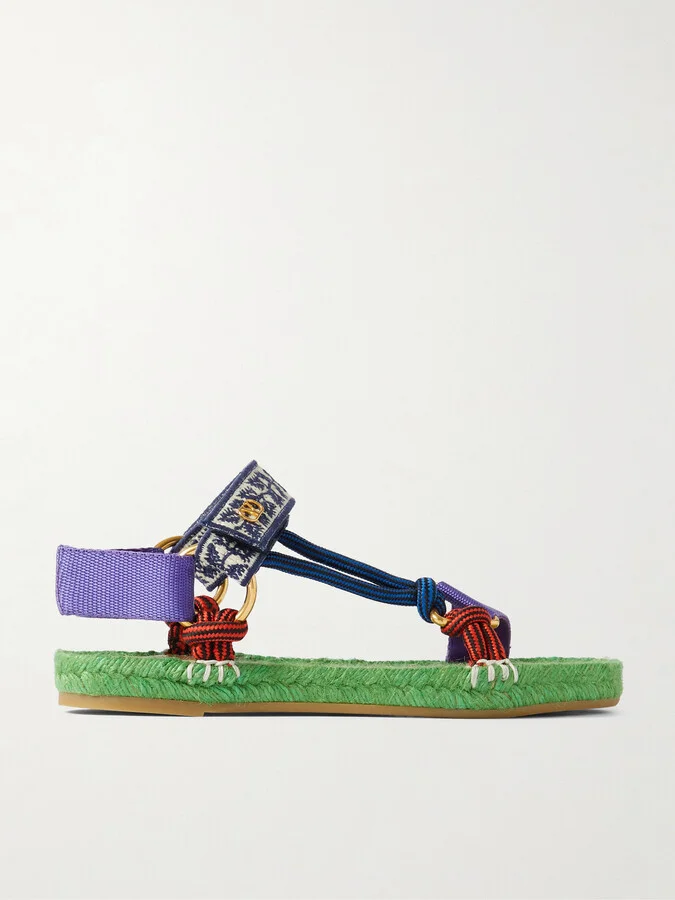 Valentino Garavani - Grosgrain, Cord And Jacquard Espadrille Sandals - Multi