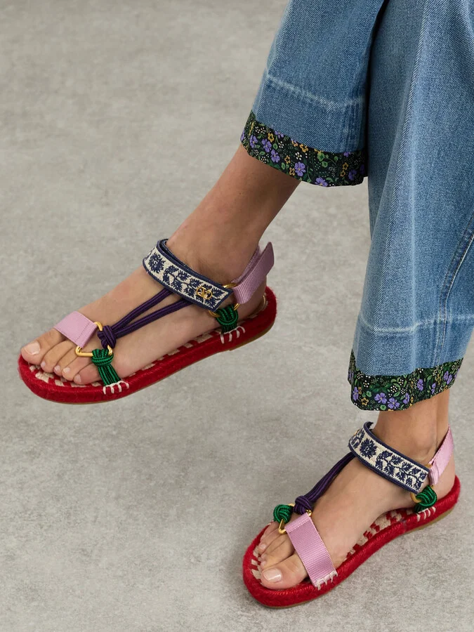 Valentino Garavani - Grosgrain, Cord And Jacquard Espadrille Sandals - Red - Image 2