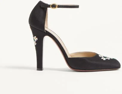 Valentino Garavani Hi Dolly Fabric Pumps With 105 Mm Floral Embroidery