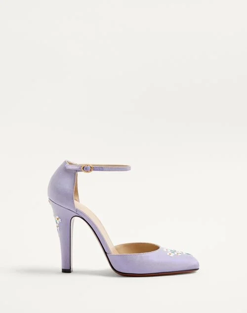 Valentino Garavani Hi Dolly Fabric Pumps With 105 Mm Floral Embroidery