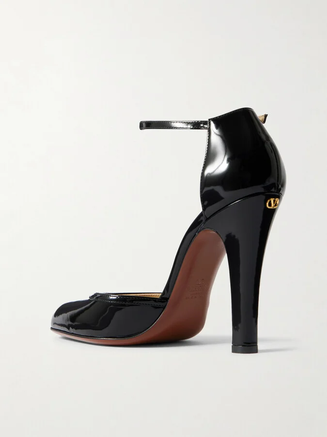 Valentino Garavani - Hi Dolly Patent-leather Pumps - Black - Image 3