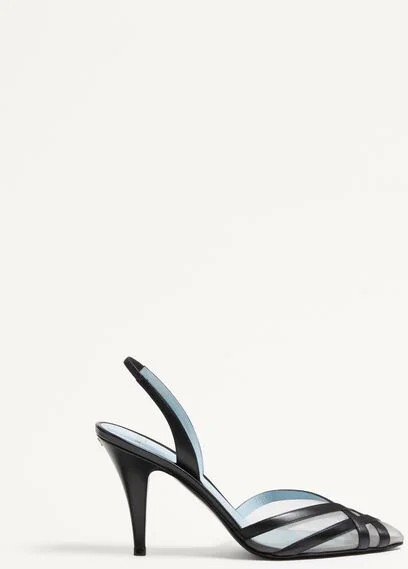 Valentino Garavani Impudance Slingback Pumps In Kidskin And Mesh 90Mm