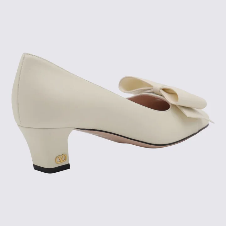 Valentino Garavani Ivory Leather Pumps - Image 2