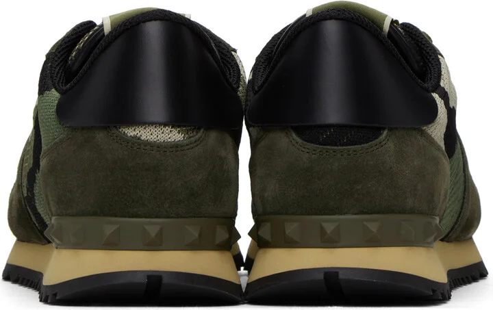 Valentino Garavani Khaki Camouflage Rockrunner Sneakers - Image 2