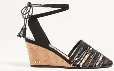 Valentino Garavani La Cruisette Mesh Wedge With Embroidery 75Mm