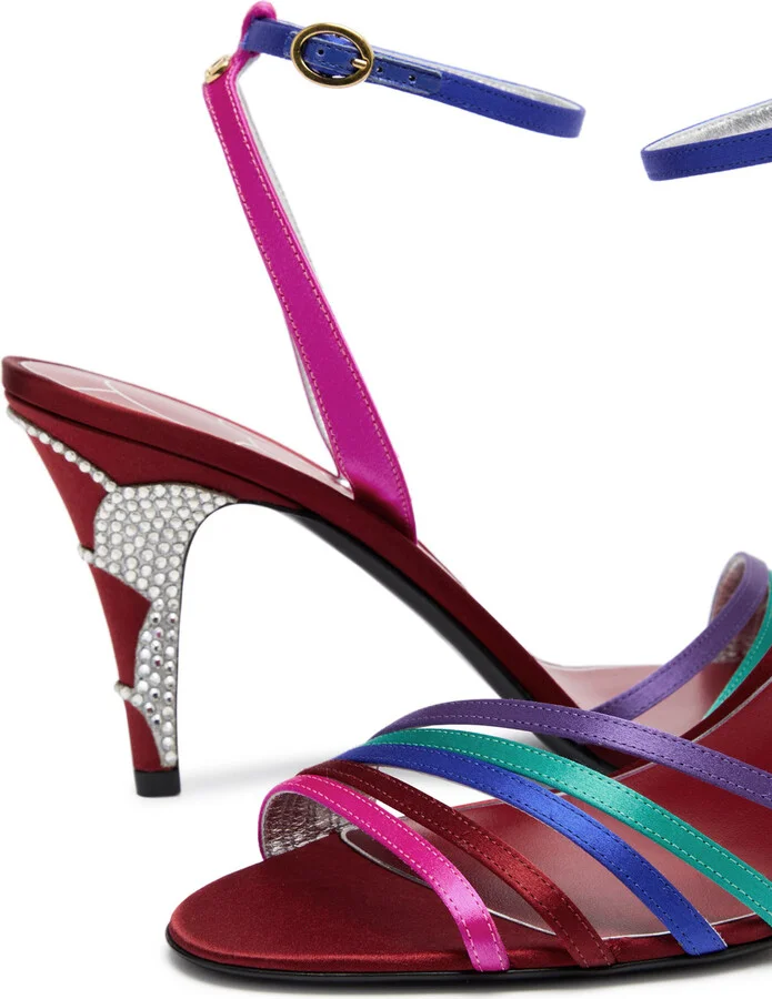 Valentino Garavani Ladycrush 85 Multicoloured Designer Satin Sandals UK3 / EU36 - Image 3