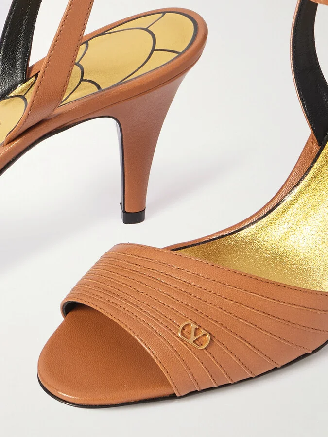 Valentino Garavani - Ladycrush 86 Embellished Leather Sandals - Brown - Image 4