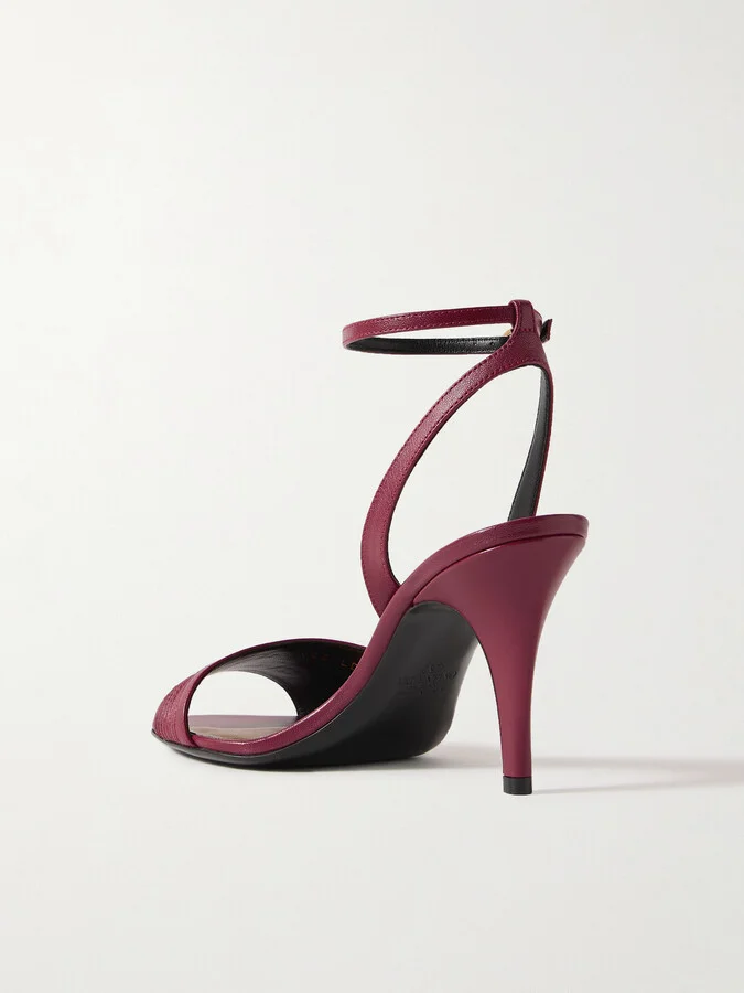Valentino Garavani - Ladycrush 86 Embellished Leather Sandals - Burgundy - Image 3