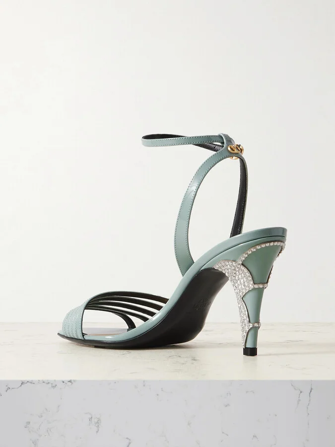 Valentino Garavani - Ladycrush Glossed-leather Pumps - Green - Image 3