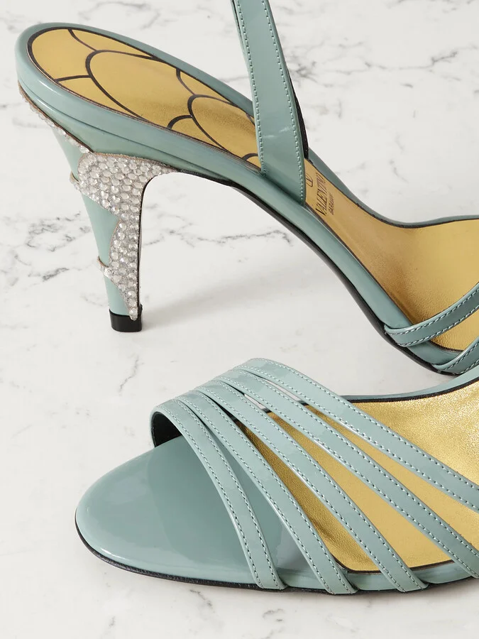 Valentino Garavani - Ladycrush Glossed-leather Pumps - Green - Image 4