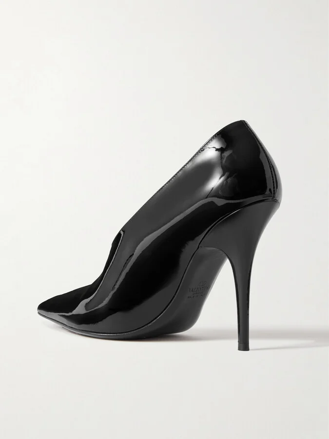 Valentino Garavani - Le Salon 105 Patent-leather Pumps - Black - Image 3