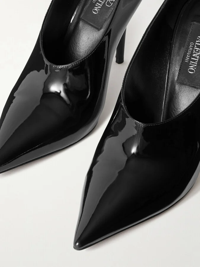 Valentino Garavani - Le Salon 105 Patent-leather Pumps - Black - Image 4