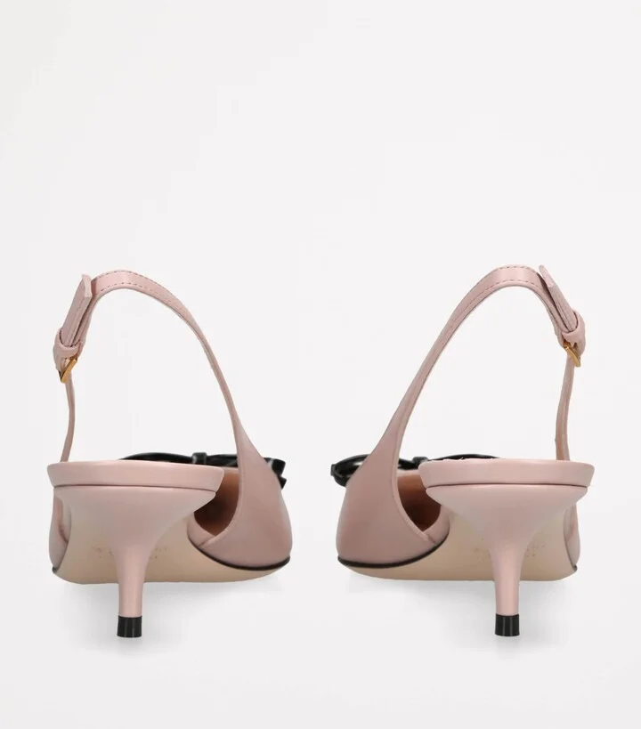 Valentino Garavani Leather Bepointy Slingback Heels 45 - Image 2
