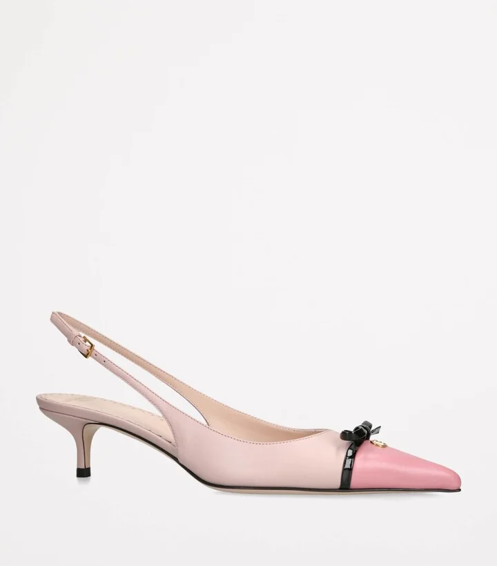 Valentino Garavani Leather Bepointy Slingback Heels 45 - Image 3