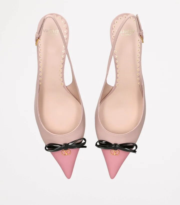 Valentino Garavani Leather Bepointy Slingback Heels 45 - Image 4