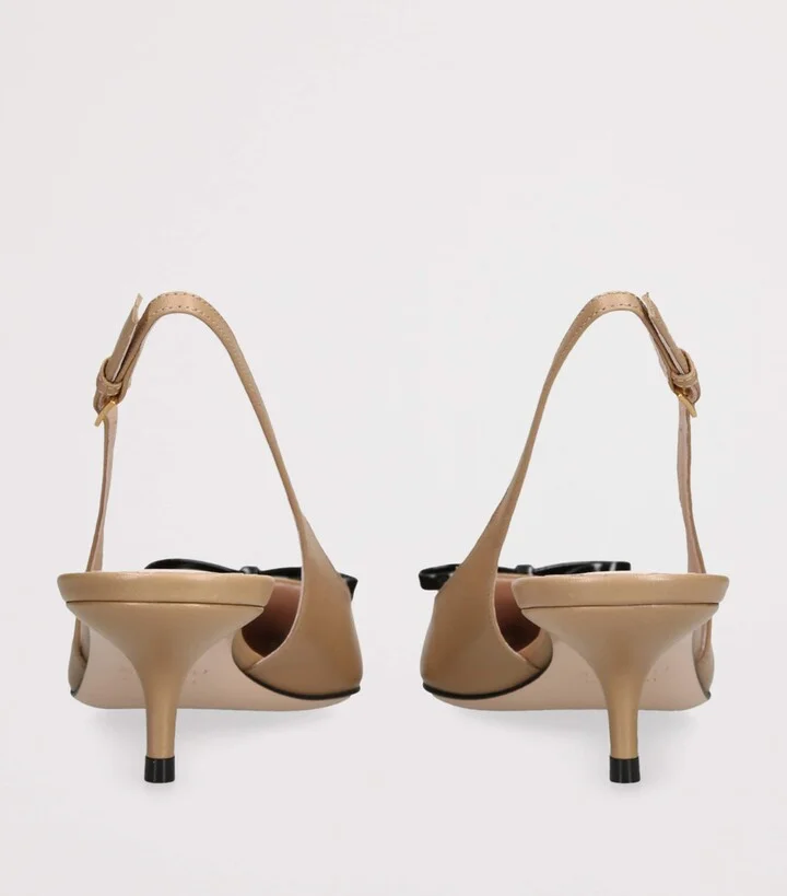 Valentino Garavani Leather Bepointy Slingback Heels 45 - Image 2