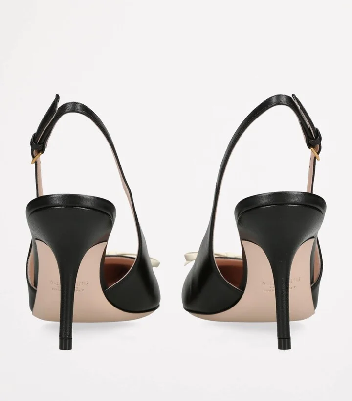 Valentino Garavani Leather Bepointy Slingback Heels 80 - Image 2