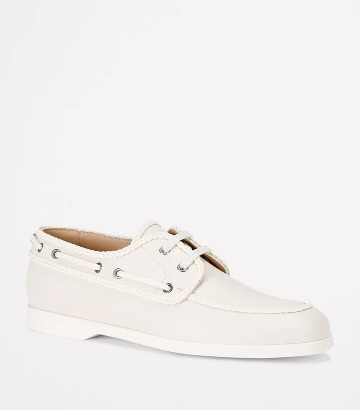 Valentino Garavani Leather Boat Shoes - Image 3