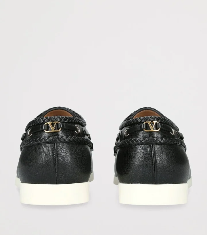 Valentino Garavani Leather Boat Shoes - Image 2