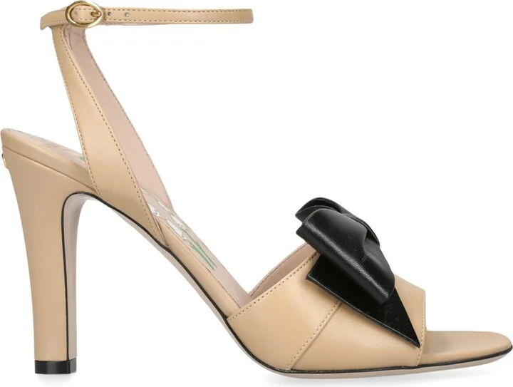 Valentino Garavani Leather Bow-Detail Bowow Heeled Sandals 95