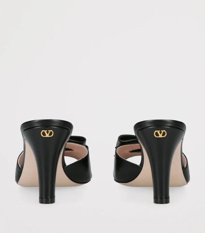 Valentino Garavani Leather Bow-Detail Bowow Mules 75 - Image 2